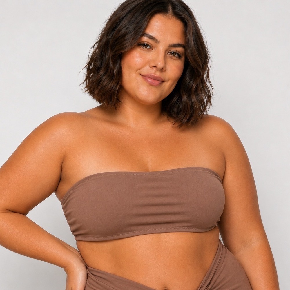 SKIMS Shaping Swim Bandeau Top‎ Sienna Womens 3X